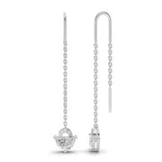 1.1 Carat Luna Threader Earrings | 14K White Gold