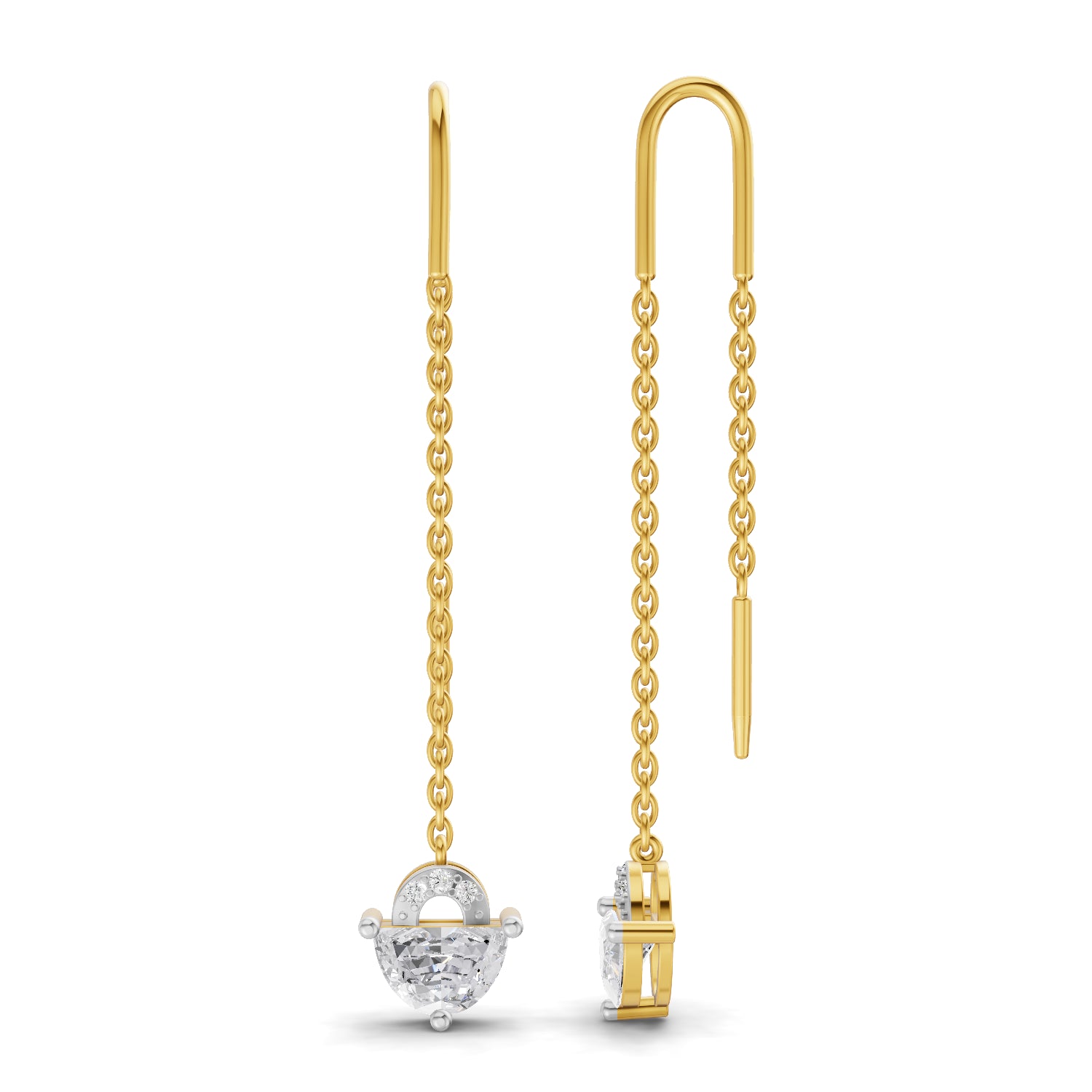1.1 Carat Luna Threader Earrings | 14K Yellow Gold