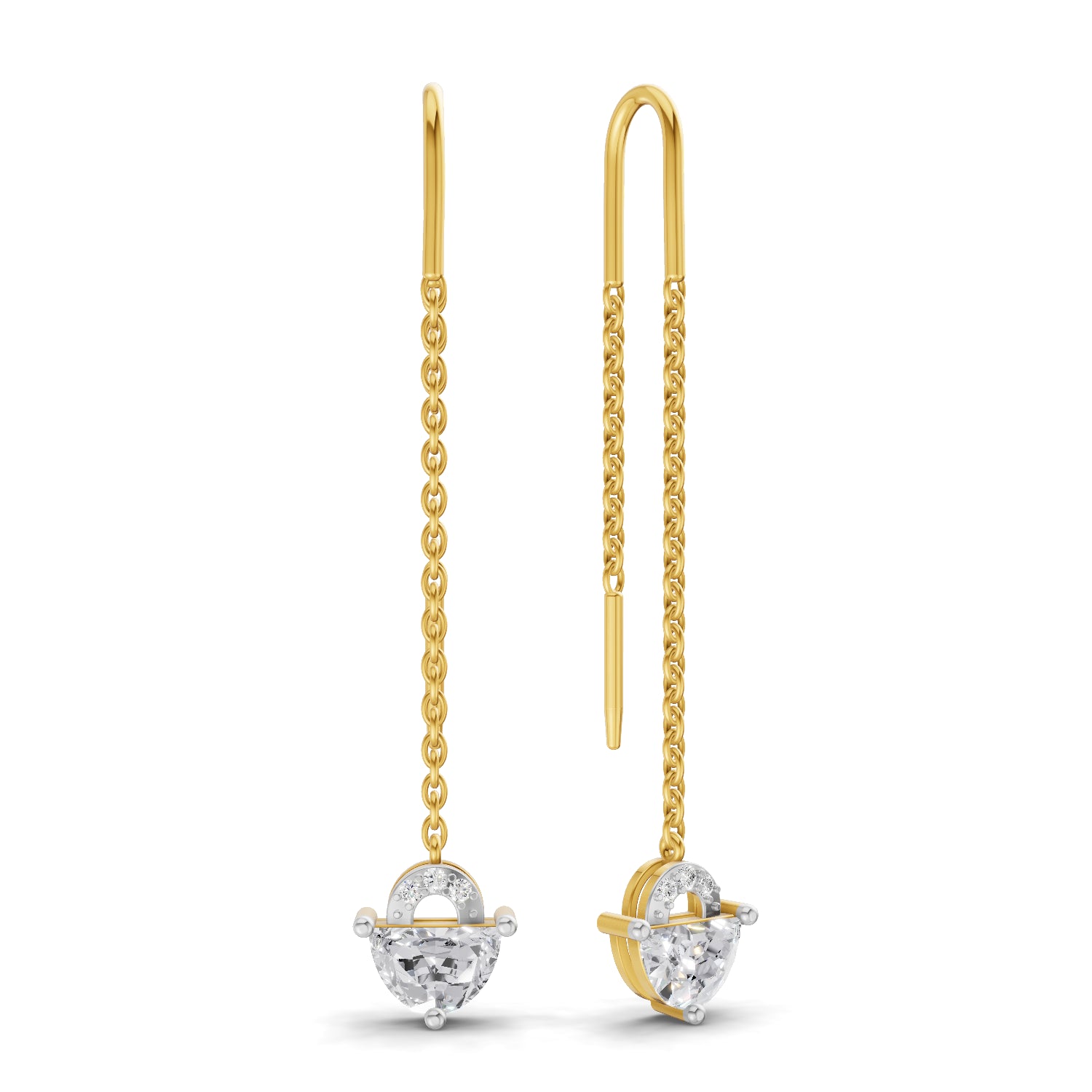1.1 Carat Luna Threader Earrings | 14K Yellow Gold
