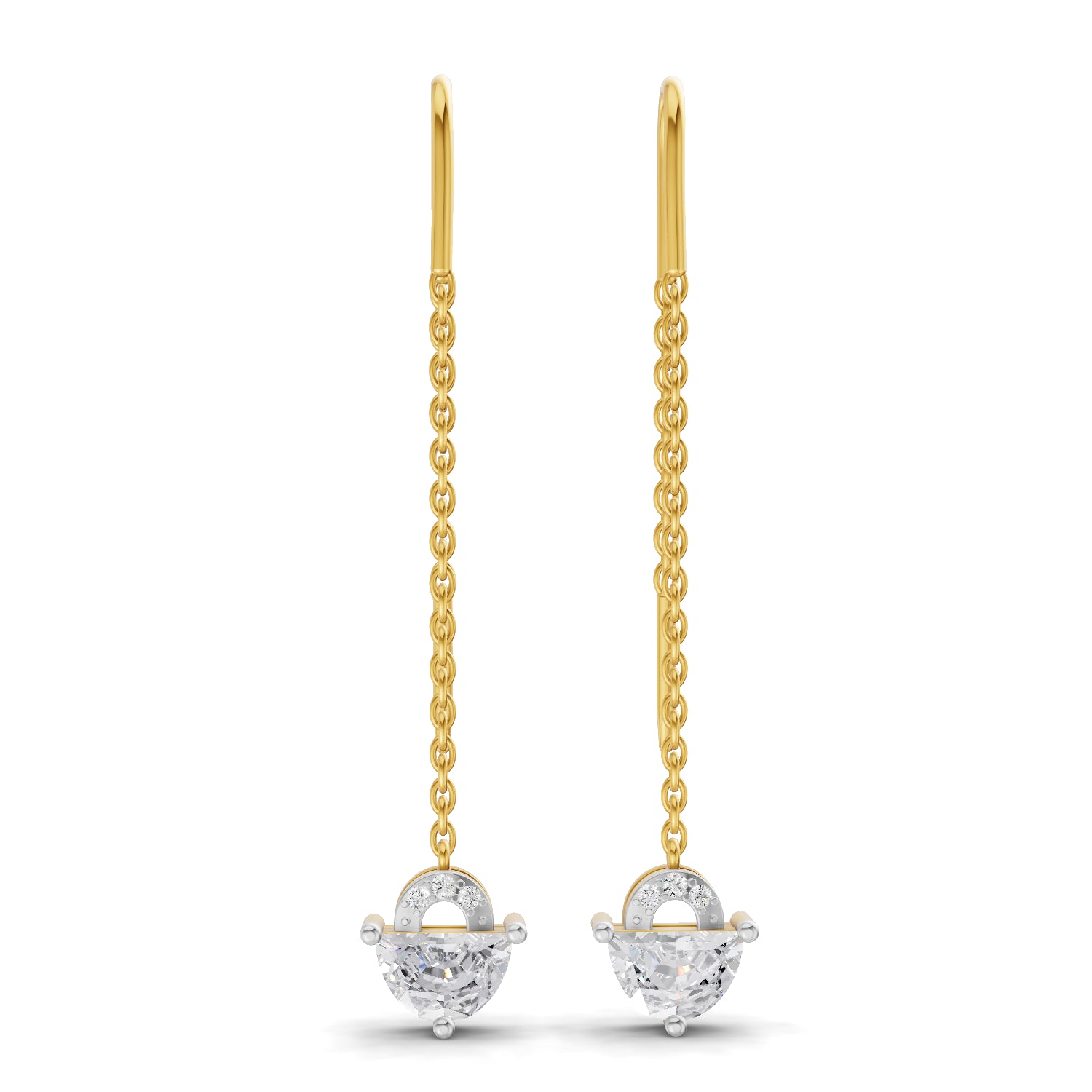 1.1 Carat Luna Threader Earrings | 14K Yellow Gold