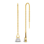 0.8 Carat Triangle Threads Earrings | 14K Yellow Gold