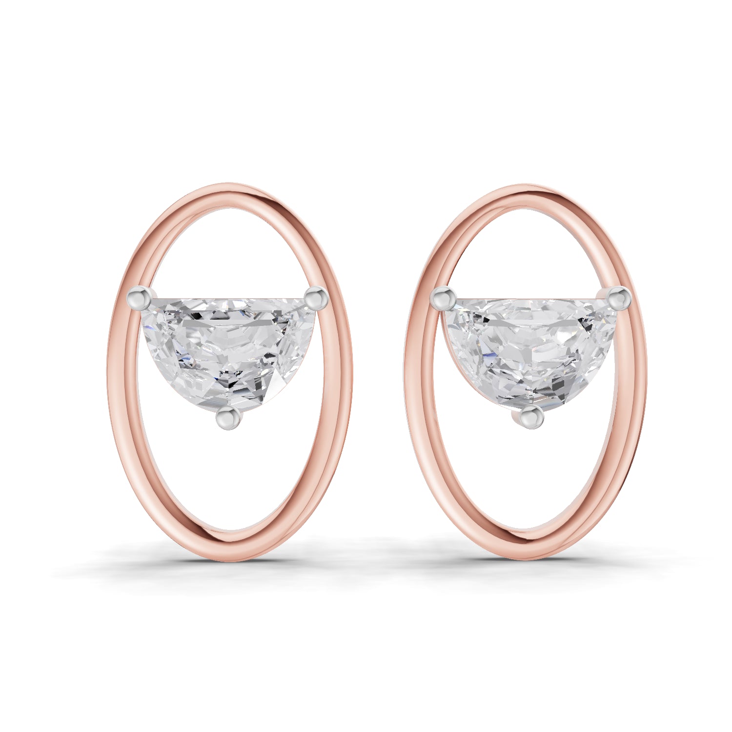 0.71 Carat Ethereal Oval Earrings | 14K Rose Gold