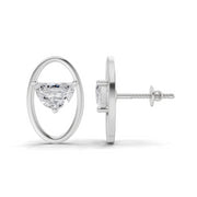 0.71 Carat Ethereal Oval Earrings | 14K White Gold