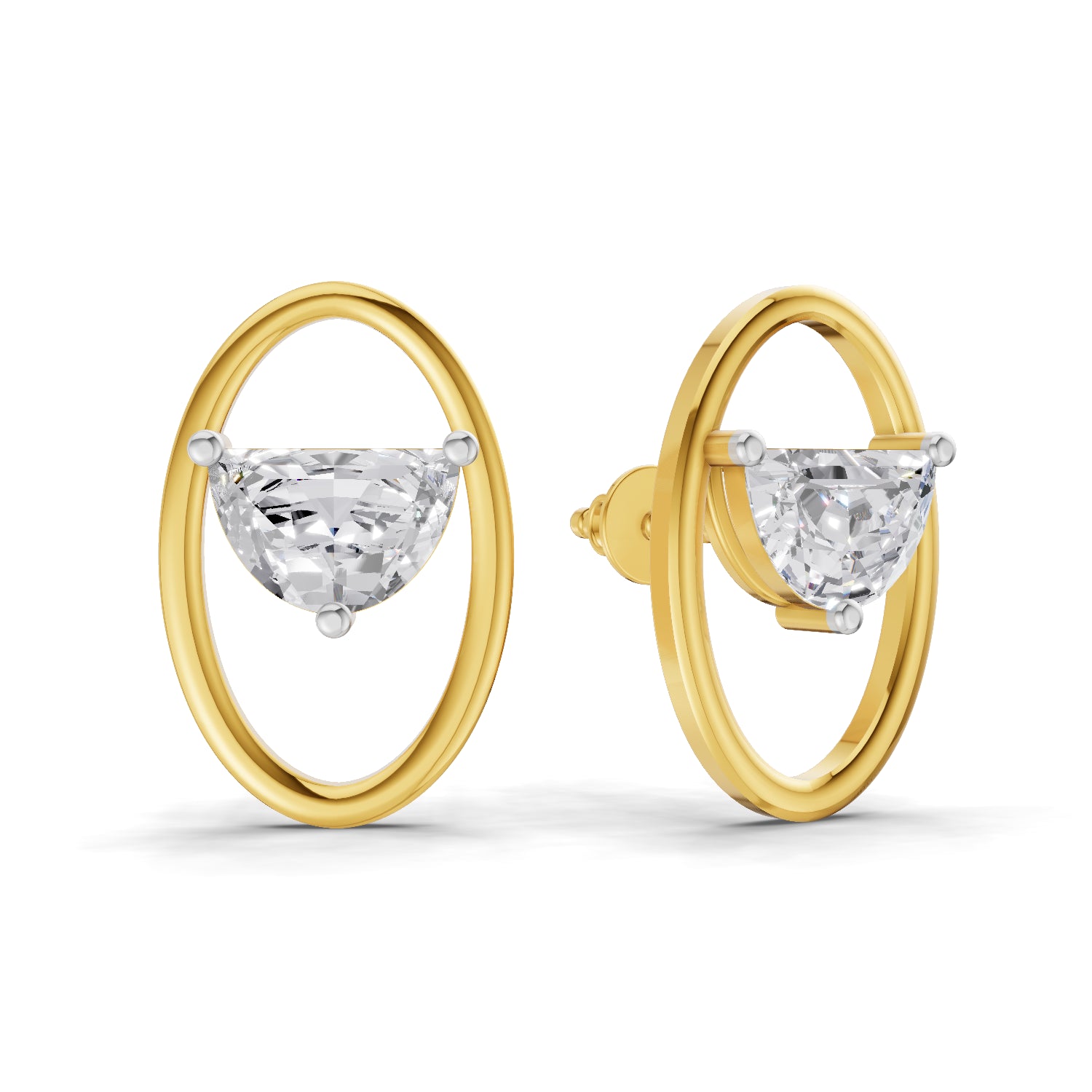 0.71 Carat Ethereal Oval Earrings | 14K Yellow Gold