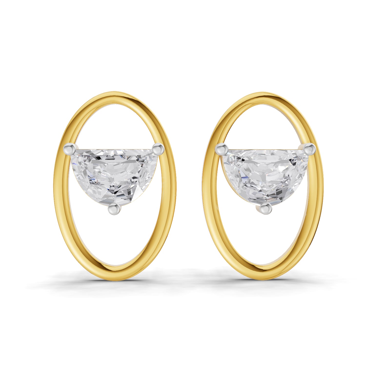 0.71 Carat Ethereal Oval Earrings | 14K Yellow Gold