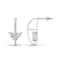 1.09 Carat Halfmoon Earrings | 14K White Gold