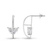 0.88 Carat Halfmoon Earrings | 14K White Gold