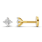 0.1 Carat Nova Prong Stud Earrings | 14K Yellow Gold
