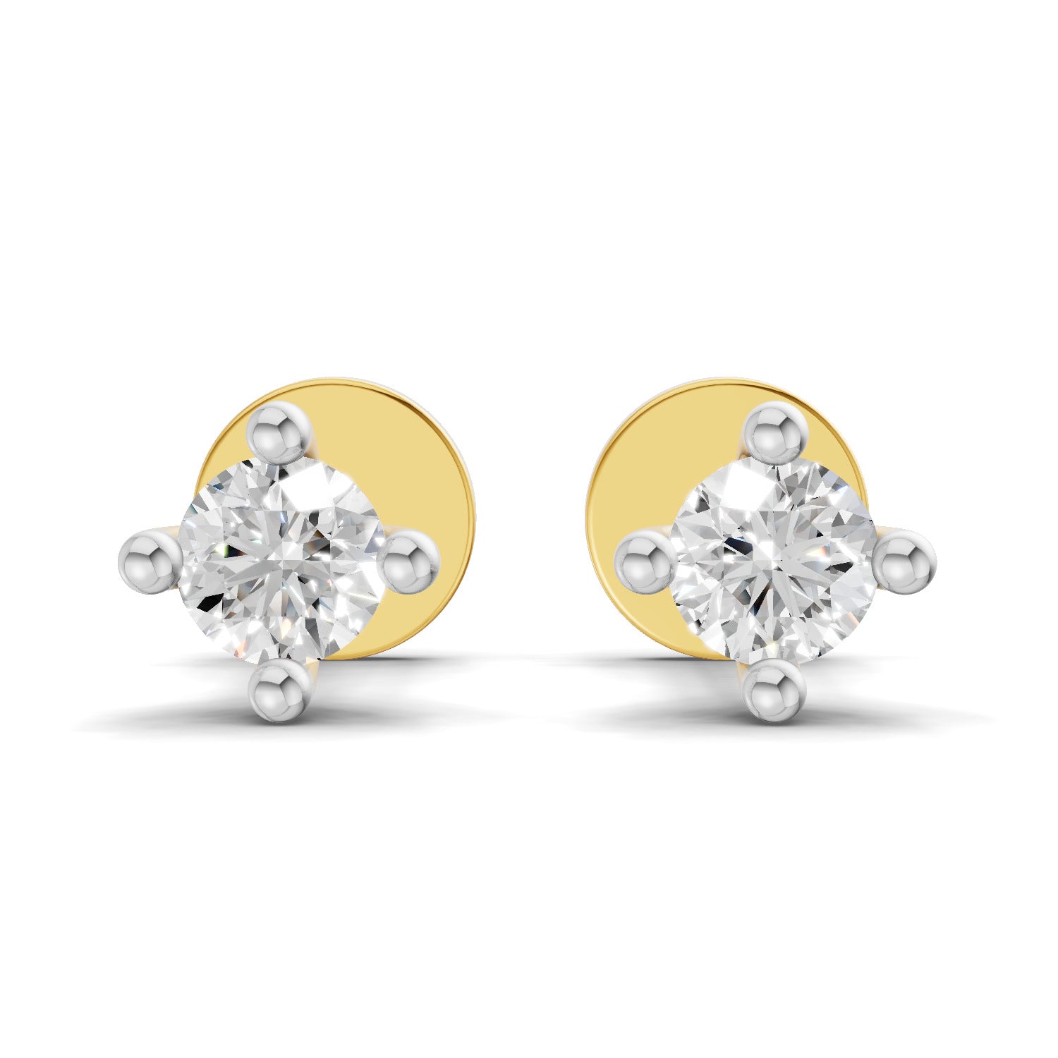 0.1 Carat Nova Prong Stud Earrings | 14K Yellow Gold