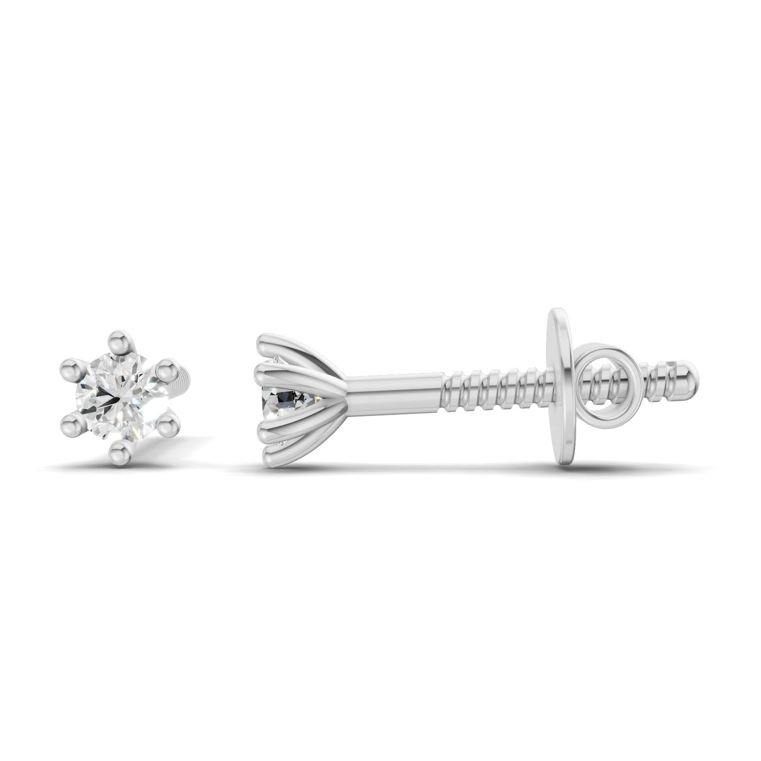 0.09 Carat Nova Gleam Diamond Earrings for Women | 14K White Gold