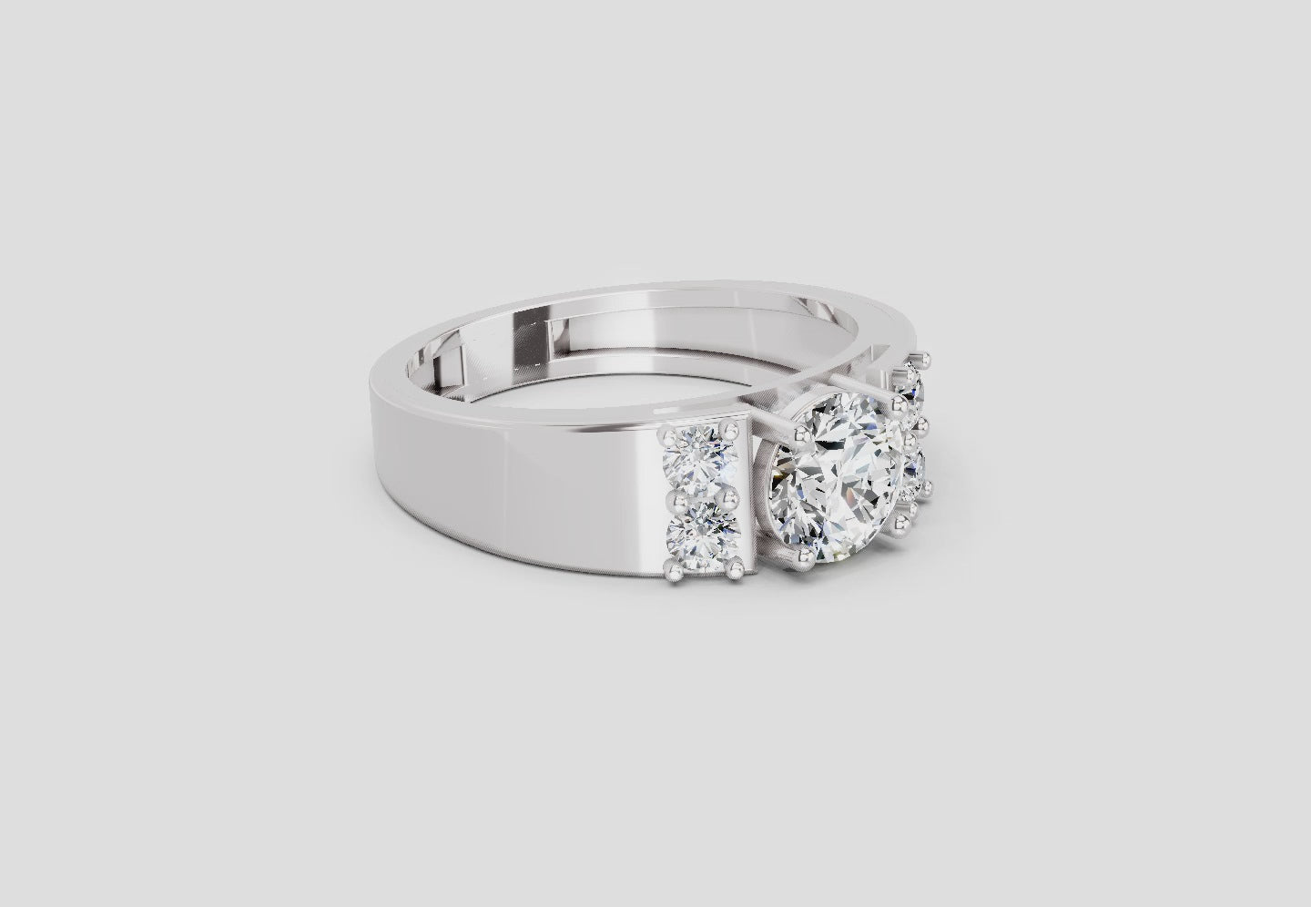 Load video: 1.42 Ct Round Shape Dimaond Ring | 14K White Gold