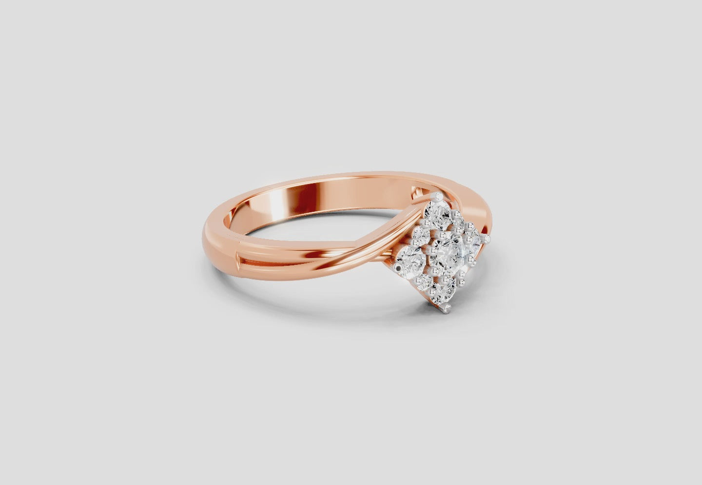 Load video: 0.36 Ct Cluster Ring | 14K Rose Gold