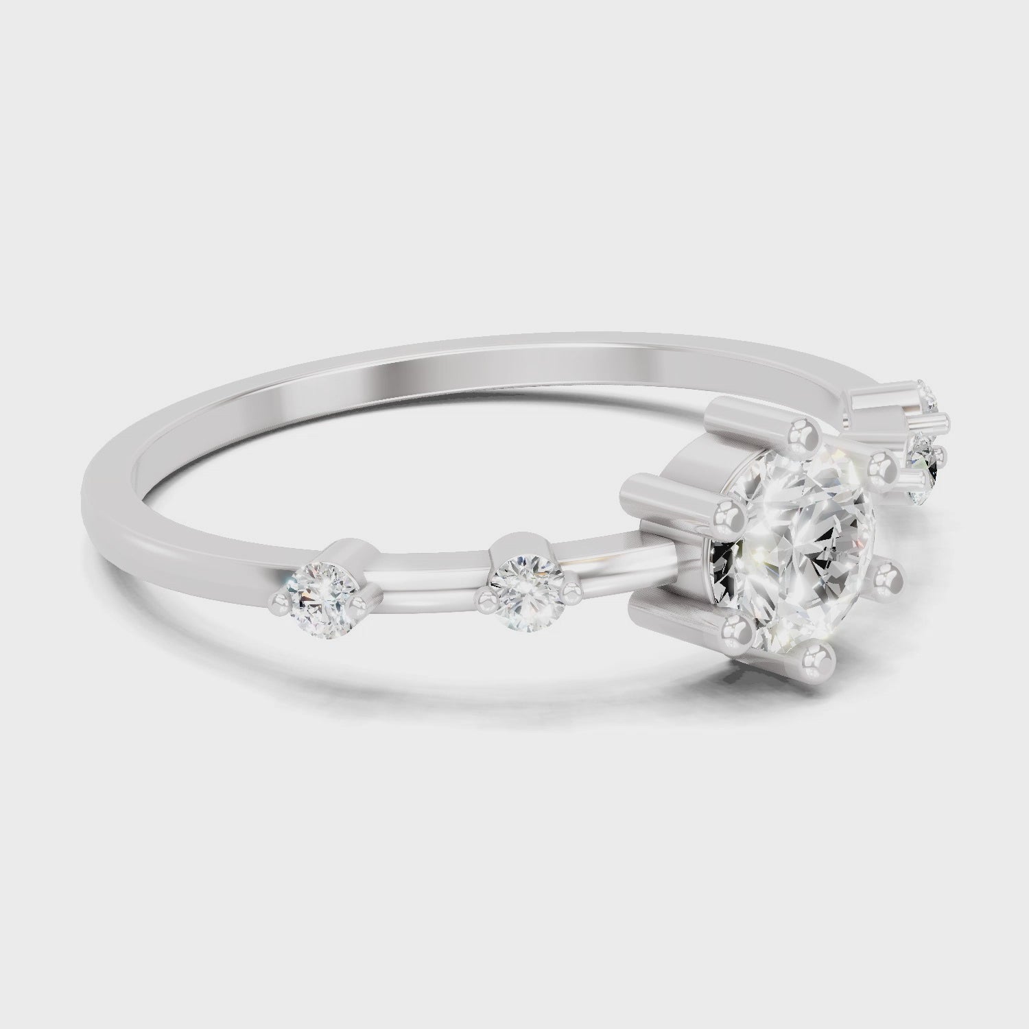 Load video: 0.44 Carat Round Shape Diamond Solitaire Ring | 14K White Gold