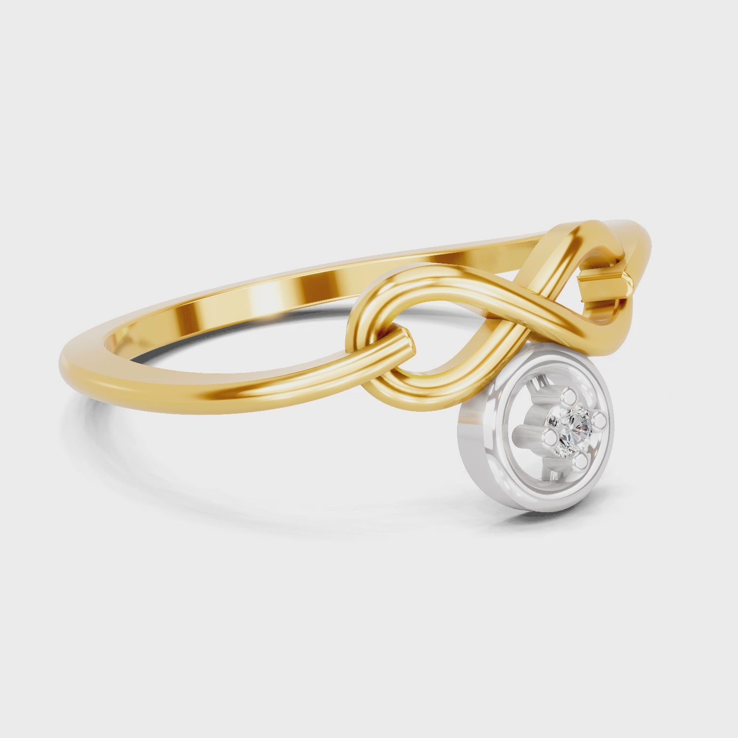 Load video: 0.02 Carat  | 925 Sterling Silver Gold Plated Infinity Ring