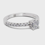 0.67 Ct Round Shape Solitaire Diamond Ring | 14K White Gold