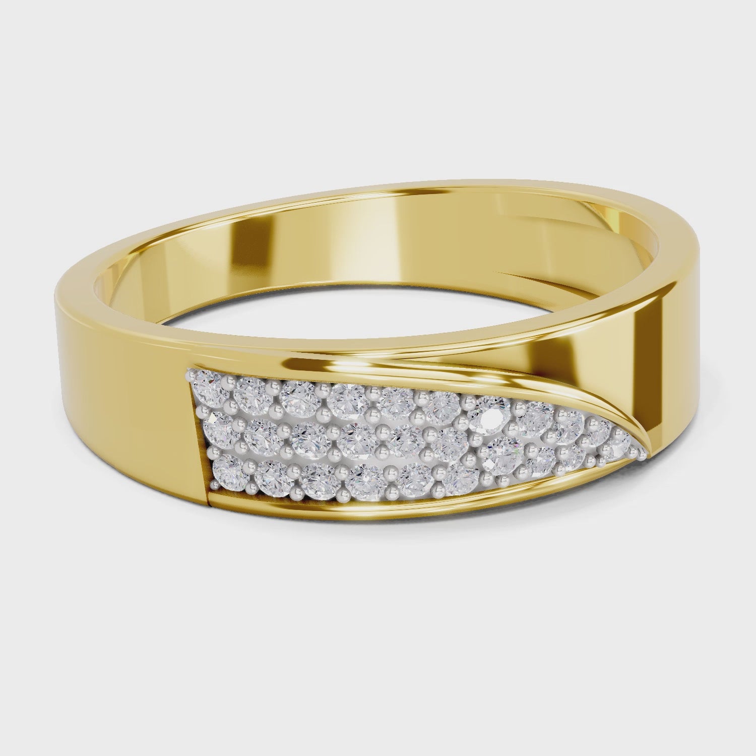 Load video: 0.18 Carat  | 925 Sterling Silver Gold Plated Fashion Band Ring