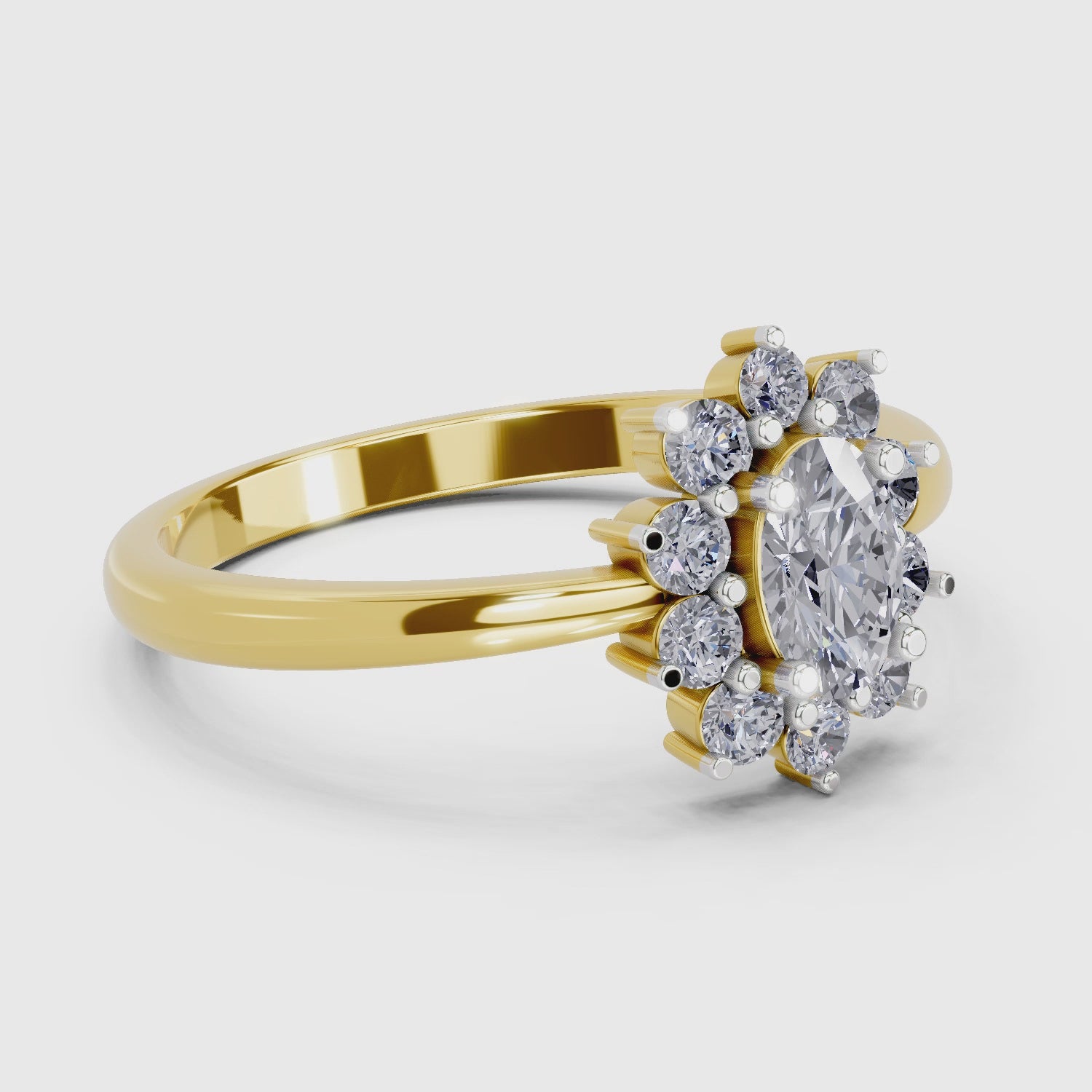 Load video: 0.88 Carat Oval Shape Engagement Ring | 14K Yellow Gold