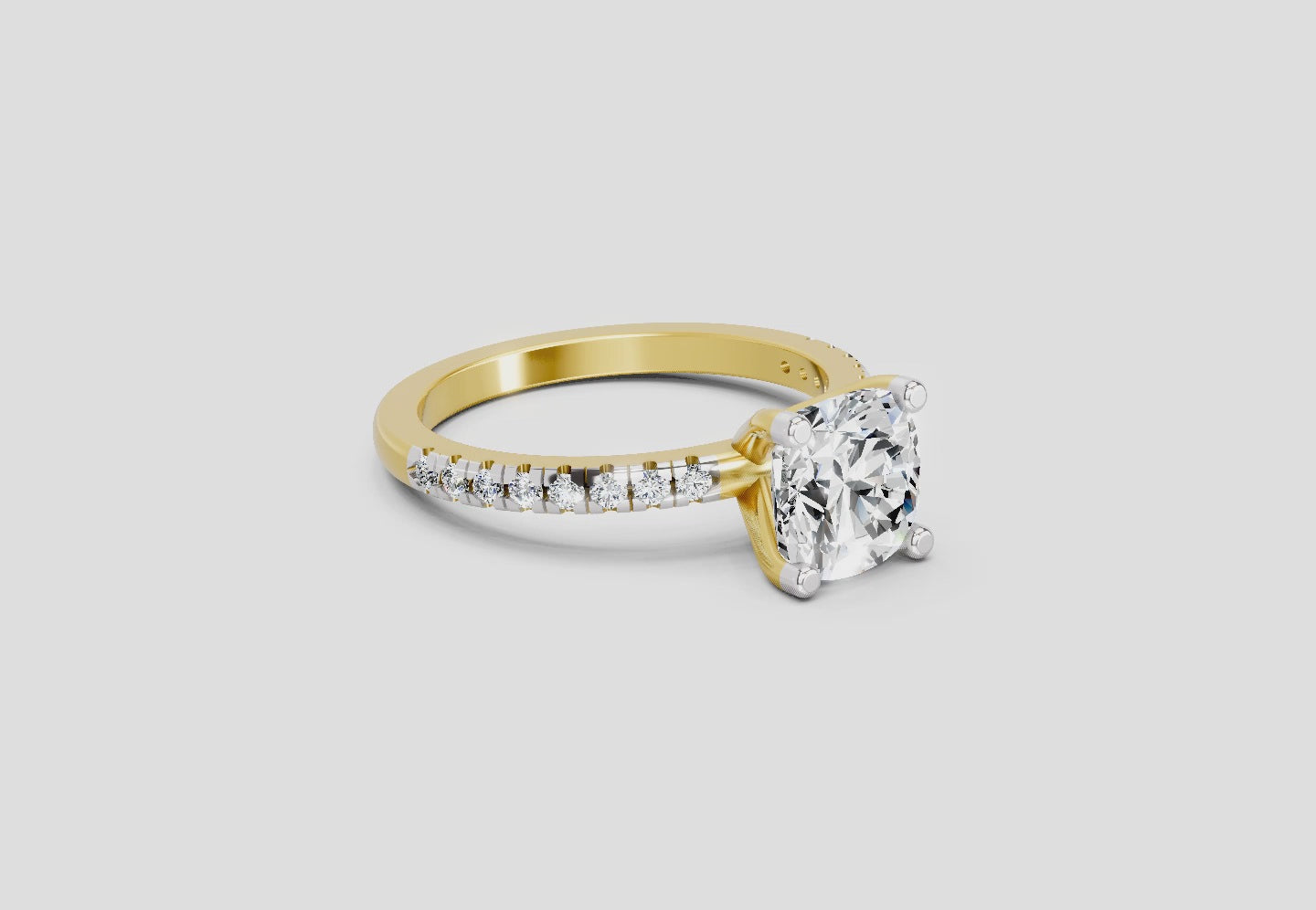 Load video: 2.22 Ct Cushion Shape Diamond Ring | 14K Yellow Gold