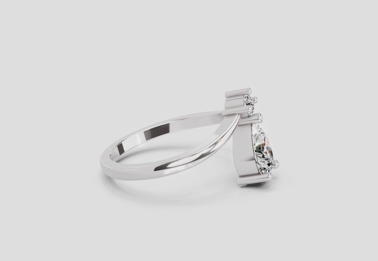 Load video: 1.03 Ct Pear Ring |  14K White Gold