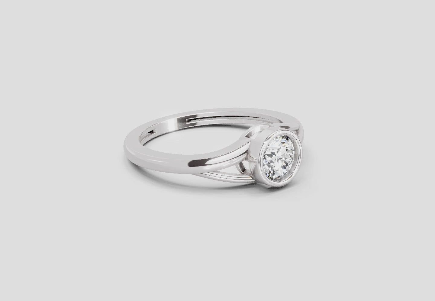 Load video: 0.7 Ct Round Solitaire Ring | 14K White Gold