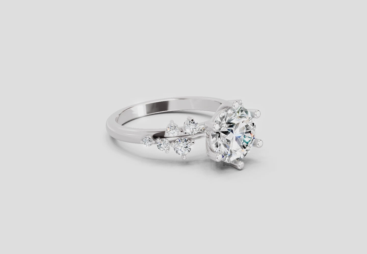 Load video: 1.64 Carat Celestial Bloom Promise Engagement Ring | 14K White Gold