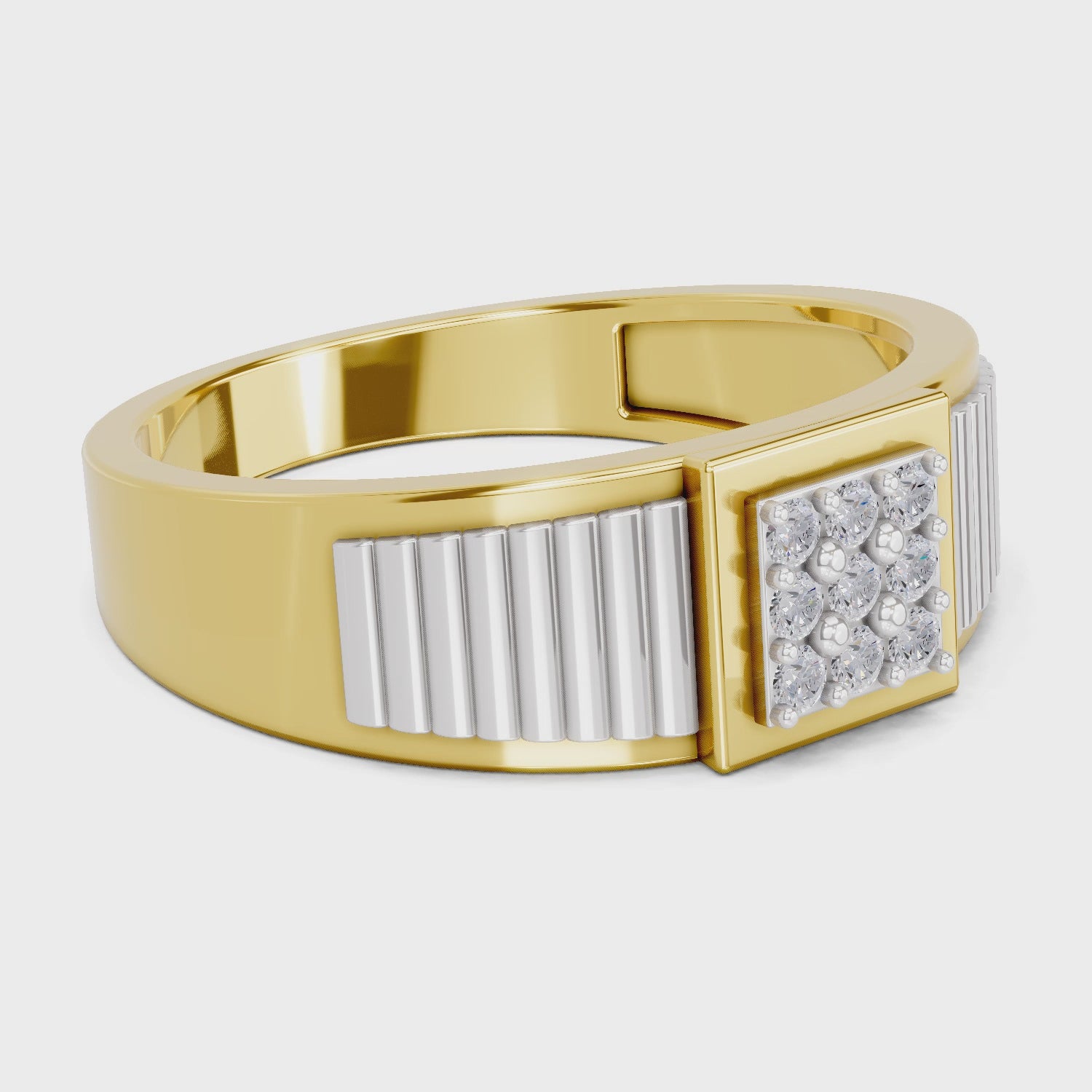 Load video: 0.14 Carat  | 925 Sterling Silver Gold Plated Cluster Ring