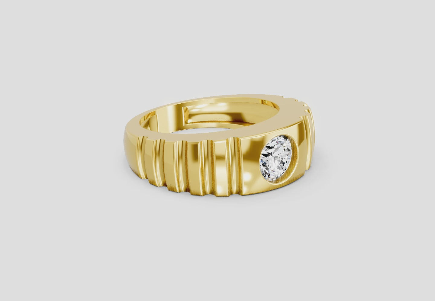 1 Ct Round Solitaire Diamond Ring | 14K Yellow Gold