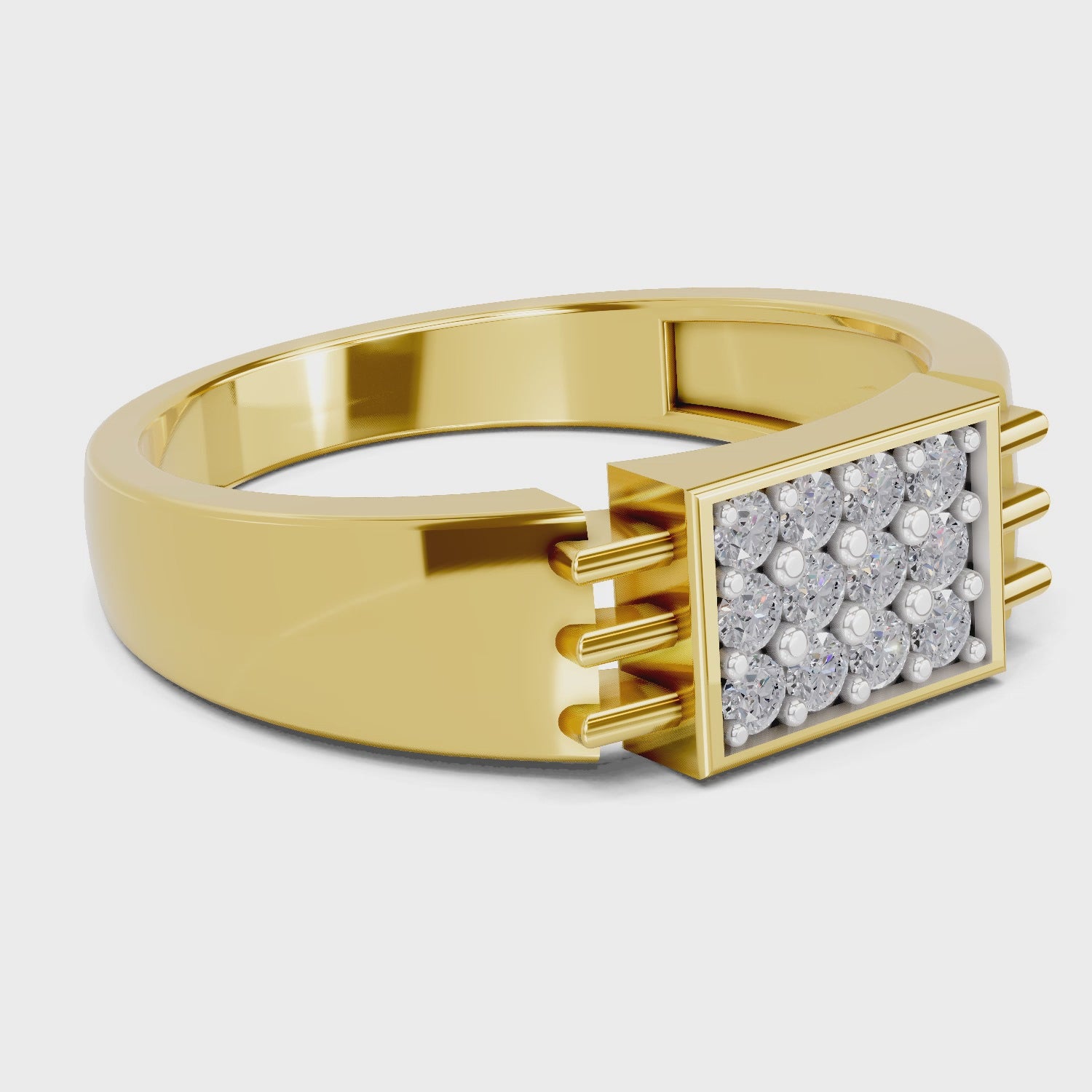 Load video: 0.26 Carat  | 925 Sterling Silver Gold Plated Cluster Ring