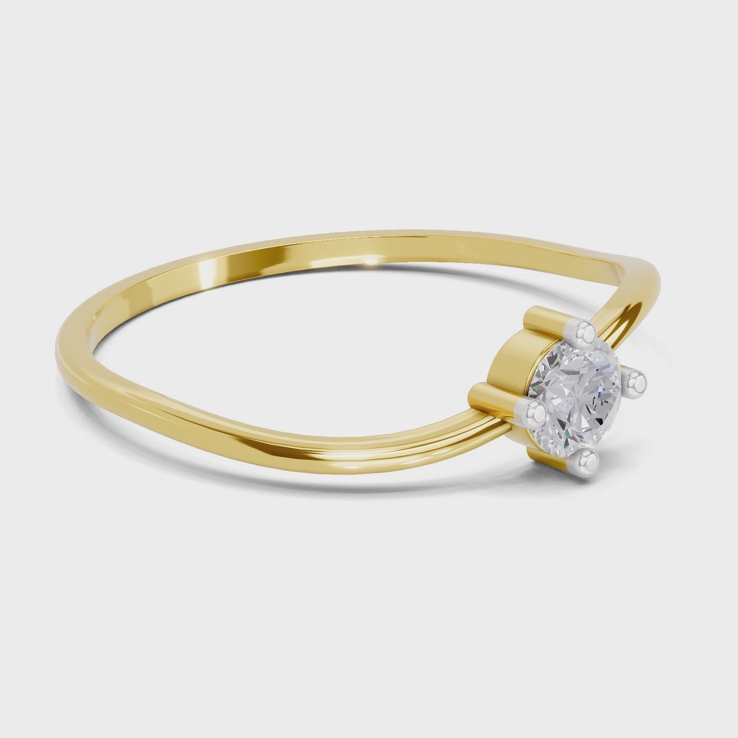 Load video: 0.18 Carat Celestial Twist Diamond Engagement Ring | 14K Yellow Gold