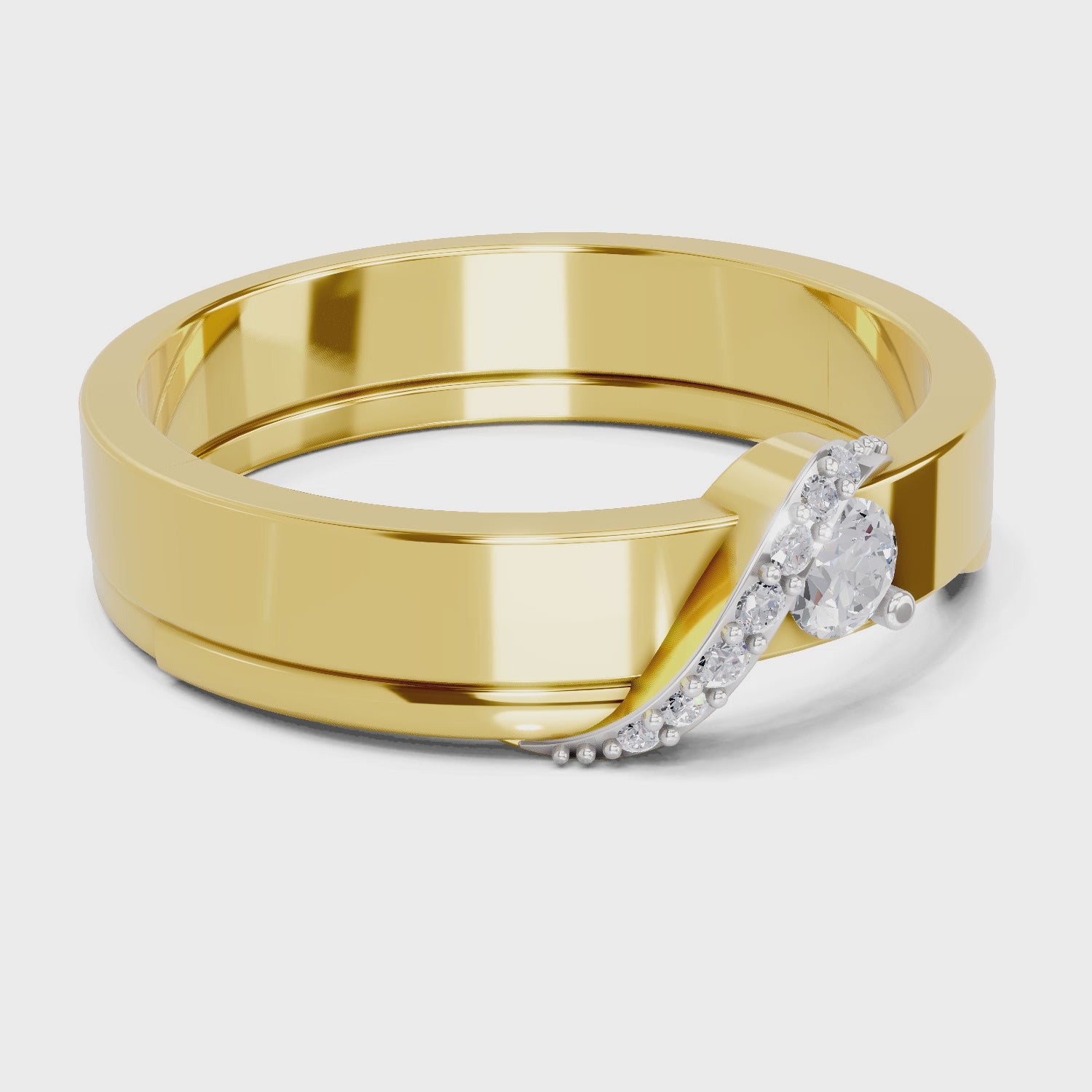 Load video: 0.15 Carat  | 925 Sterling Silver Gold Plated Band Ring