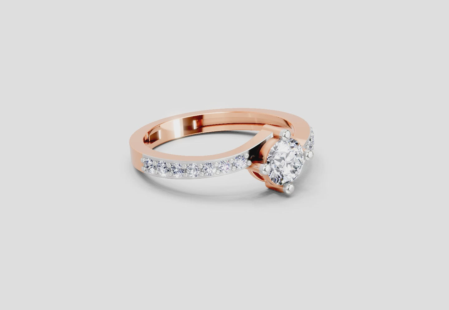 Load video: 0.76 Carat Round Shape Diamond Engagement Ring | 14K Rose Gold