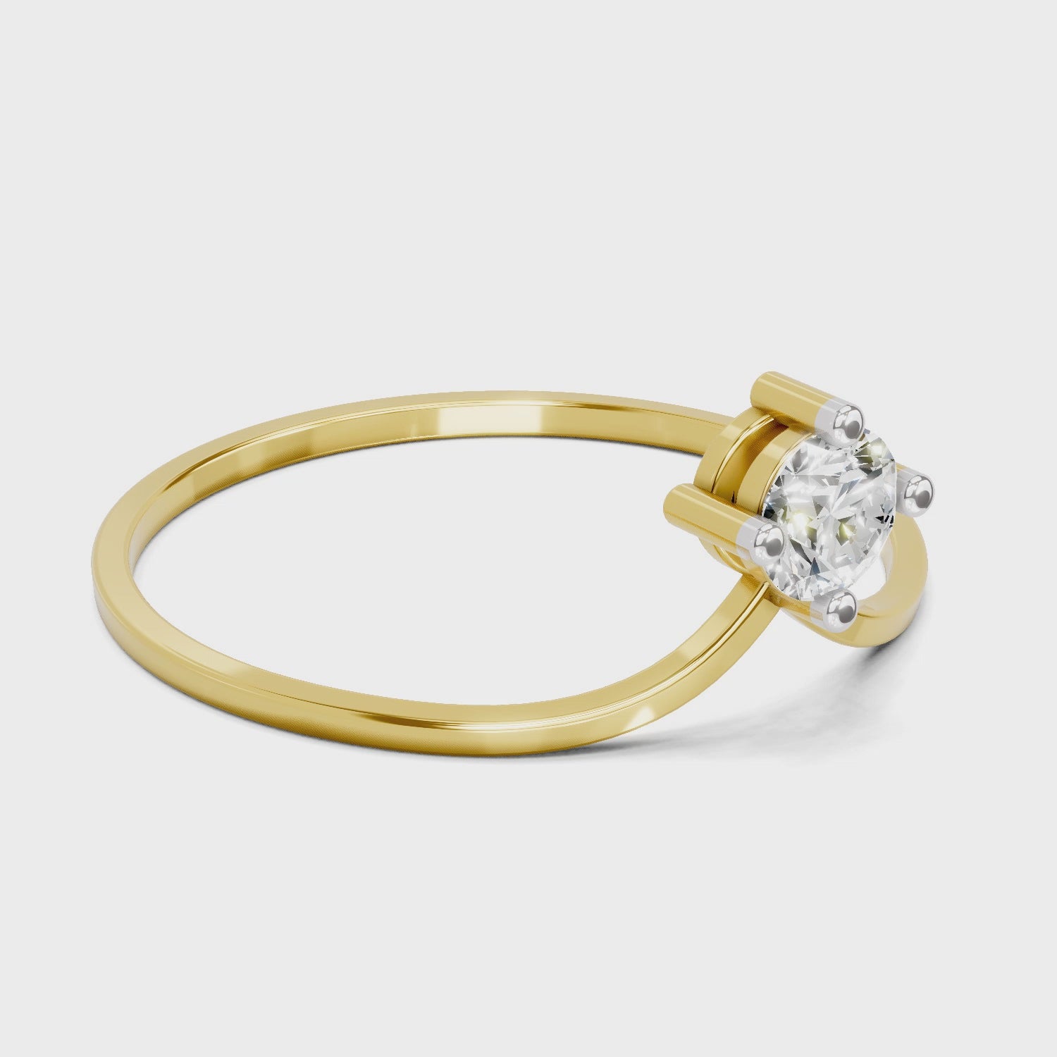Load video: 0.18 Carat Diamond Engagement Ring | 14K Yellow Gold