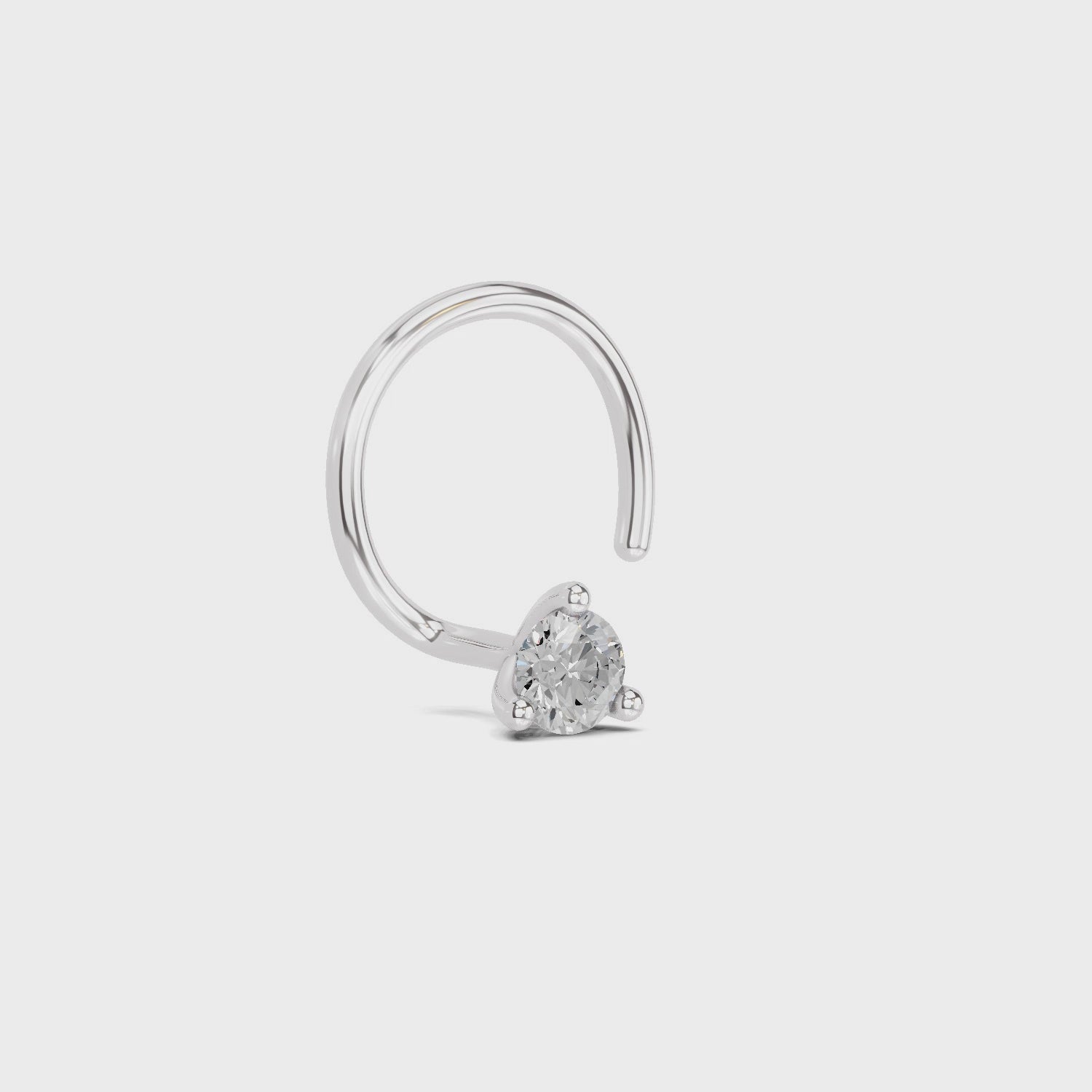 0.04 Ct Round Shape Soilitaire Diamond Nose Pin | 14K Yellow Gold