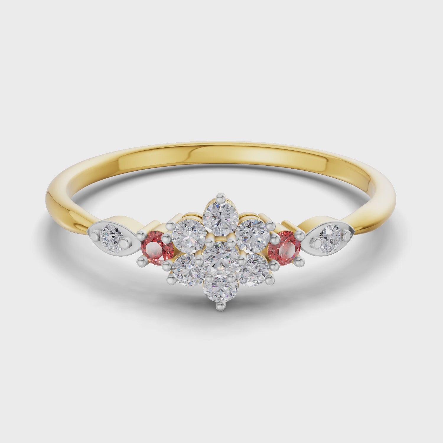 Load video: 0.16 Carat  | 925 Sterling Silver Gold Plated Engagement Ring