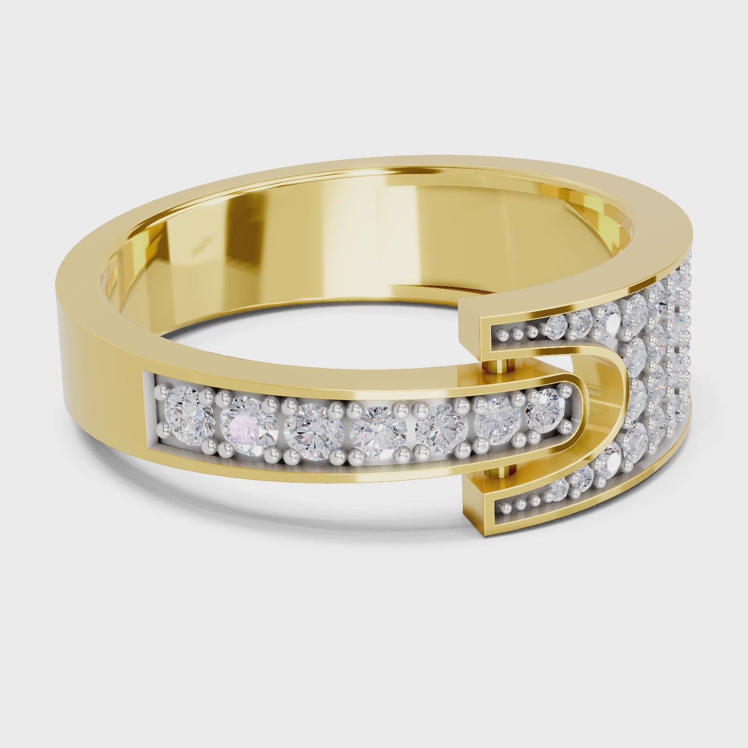 Load video: 0.51 Carat  | 925 Sterling Silver Gold Plated Band Ring