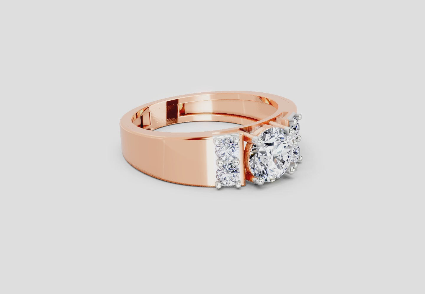 Load video: 1.42 Ct Round Shape Dimaond Ring | 14K Rose Gold