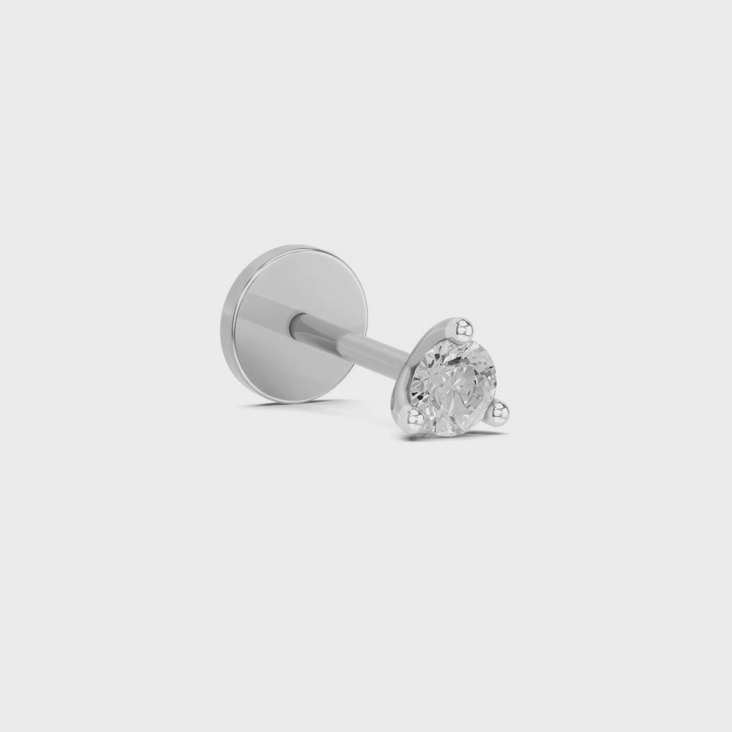 0.09 Ct Round Shape Soilitaire Diamond Nose Pin | 14K Yellow Gold