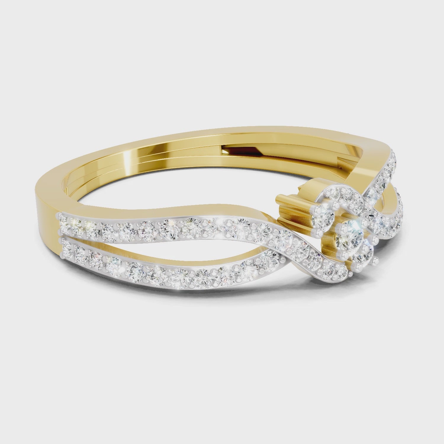 Load video: 0.36 Carat Round Shape Twirl Engagement Ring | 14K Yellow Gold