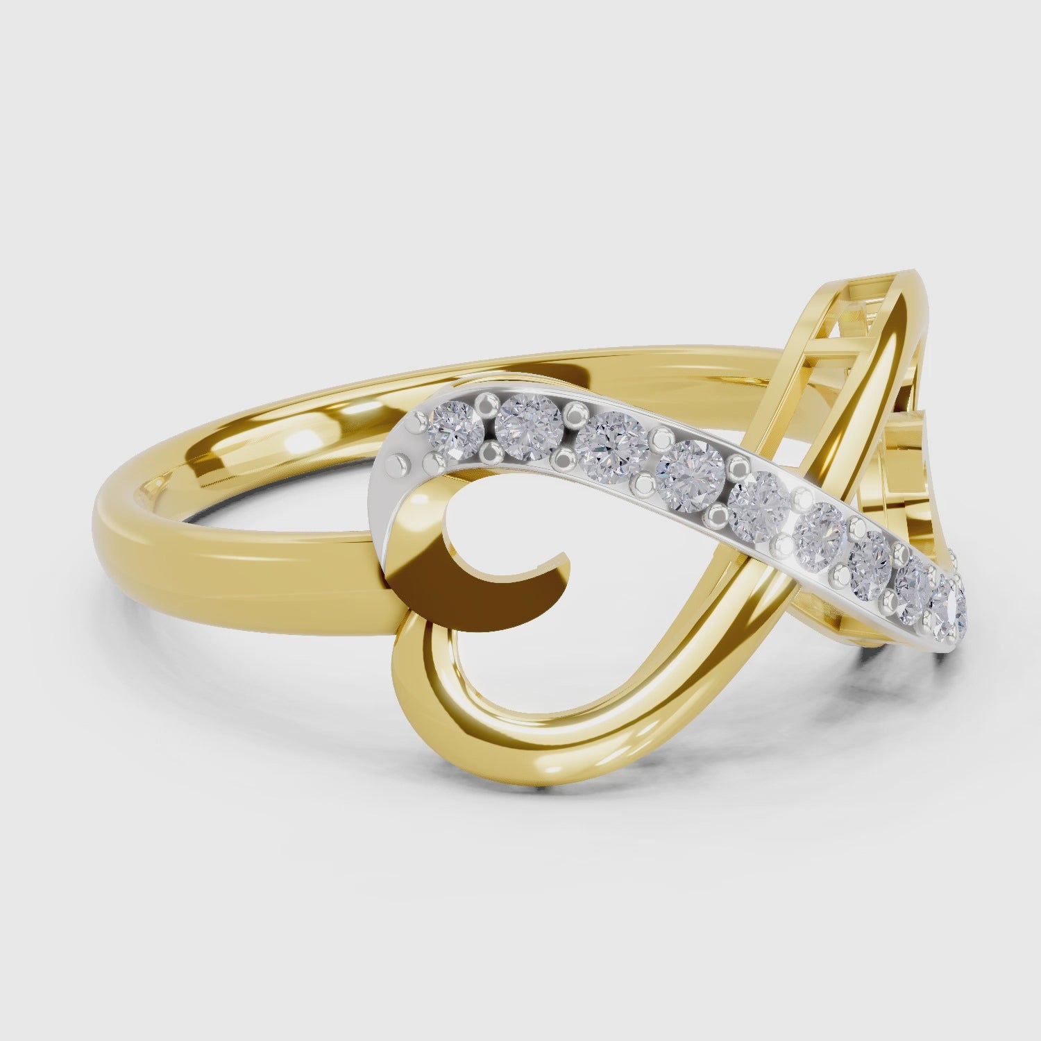 Load video: 0.17 Carat  | 925 Sterling Silver Gold Plated Infinity Ring