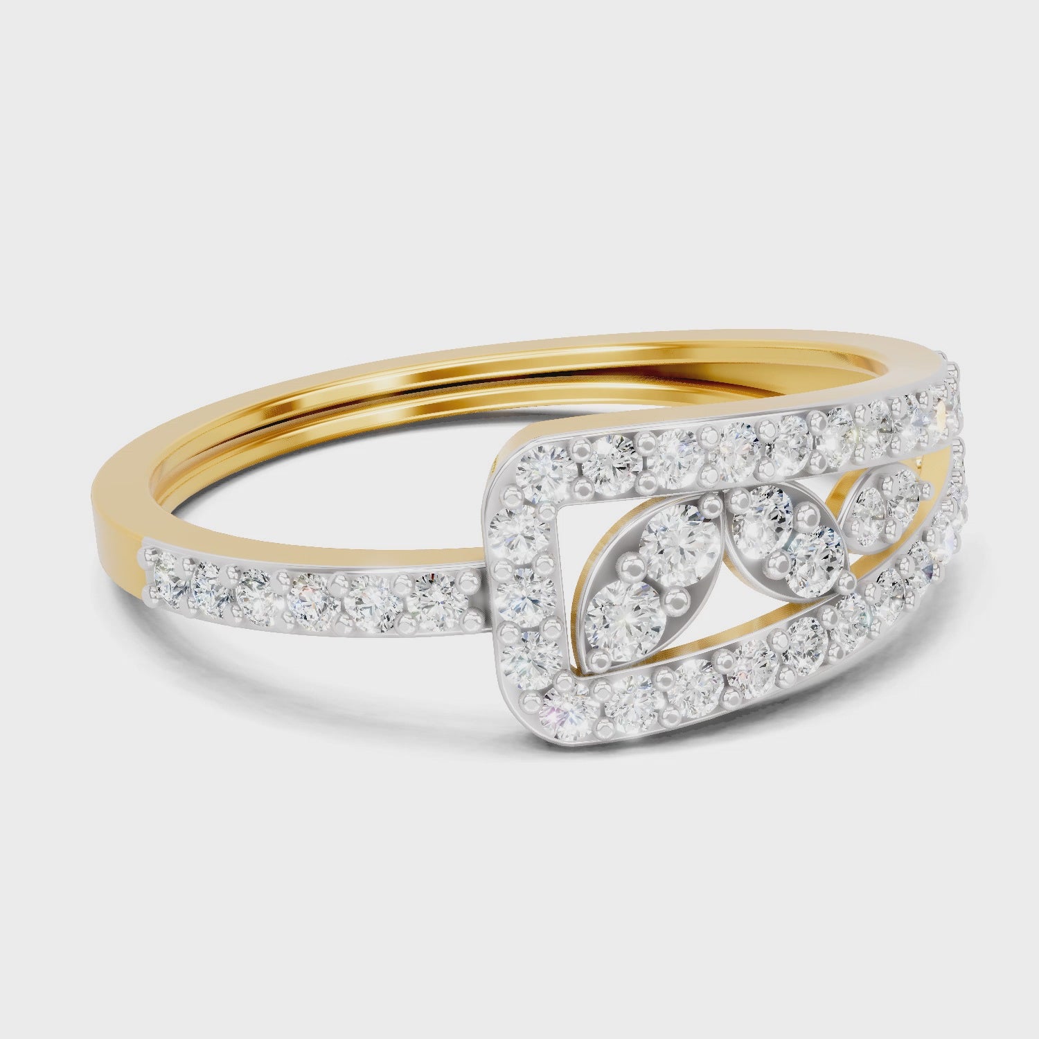 Load video: 0.49 Carat Round Shape Diamond Cluster Ring | 14K Yellow Gold