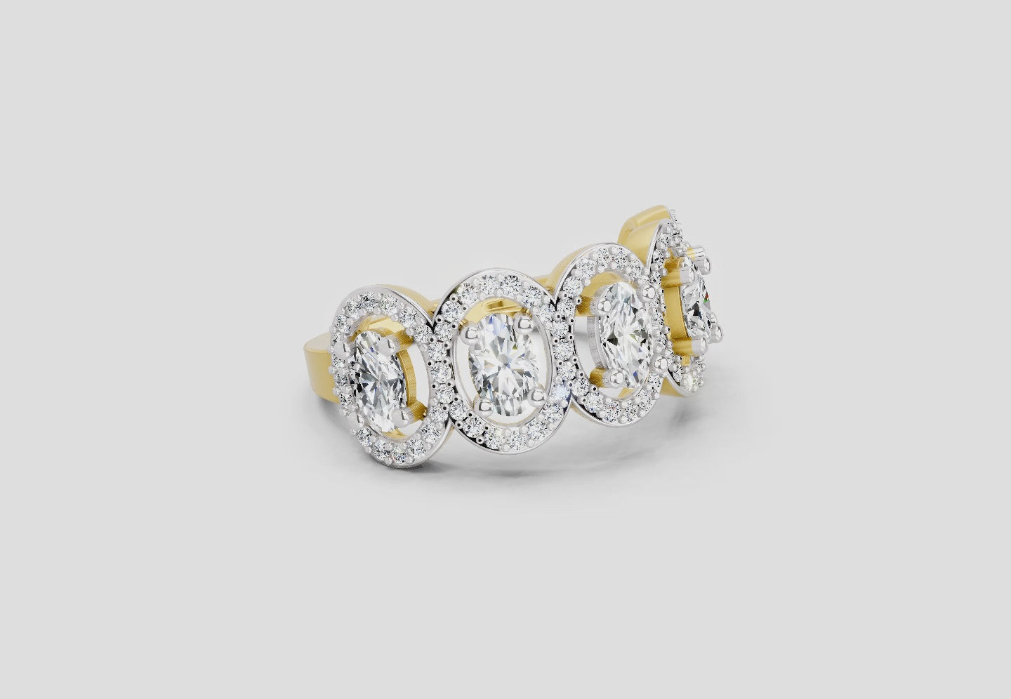 Load video: 2.16 Carat Eternal Ovals Promise Engagement Ring | 14K Yellow Gold