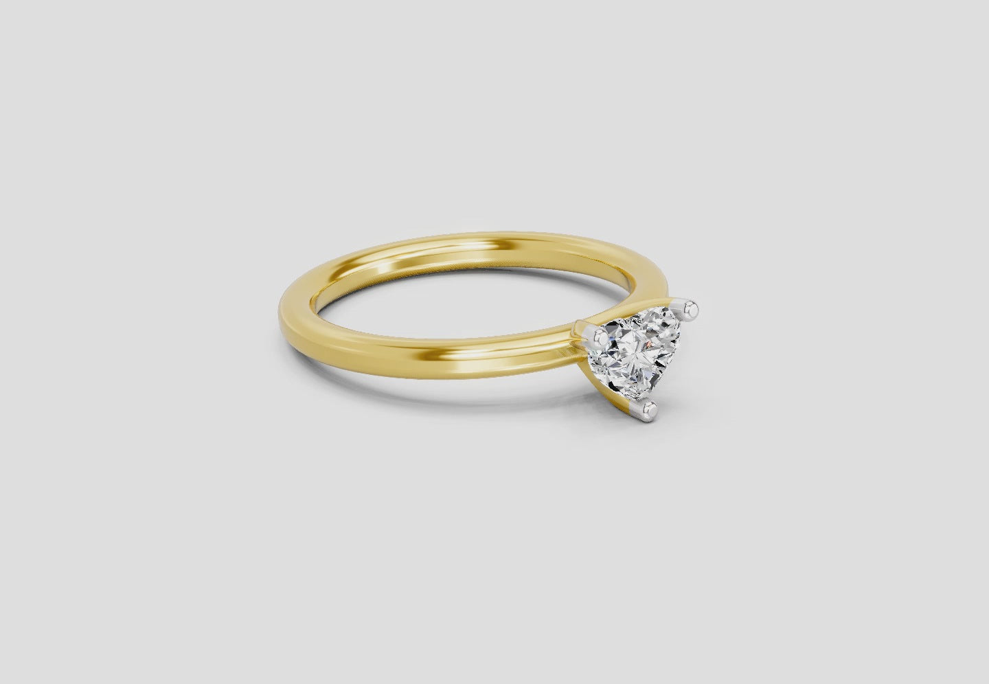 Load video: 0.23 Ct Heart Solitaire Ring | 14K Yellow Gold