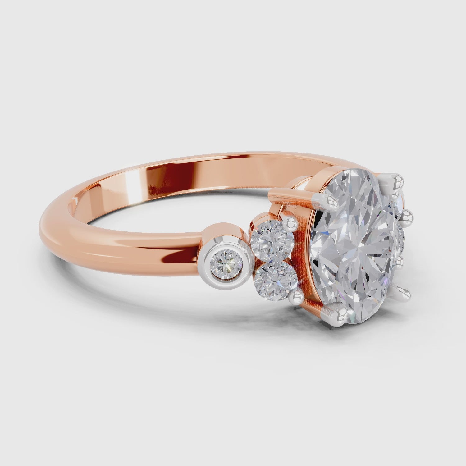 Load video: 1.31 Ct Oval Shape Solitaire Diamond Ring| 14K Rose Gold
