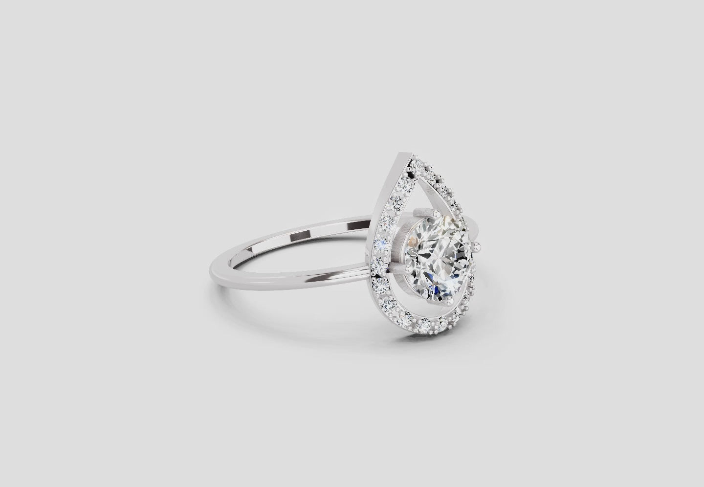 Load video: 0.70 Carat Round Shape Diamond Ring | 14K White Gold