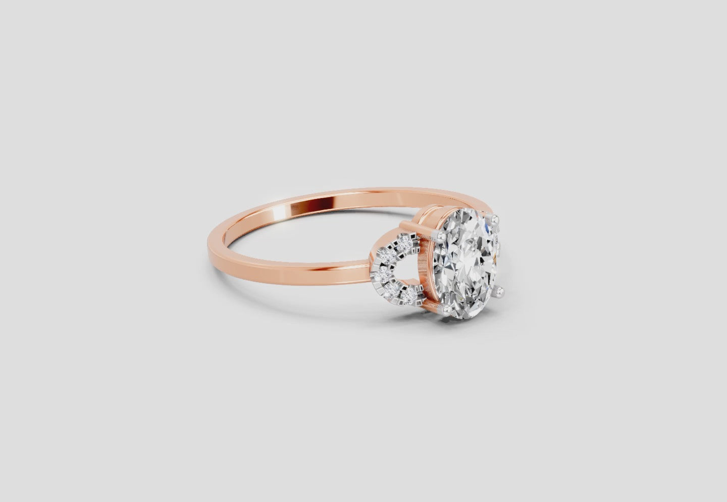 Load video: 1.11 Carat Lunar Halo Promise  Engagement Ring | 14K Rose Gold