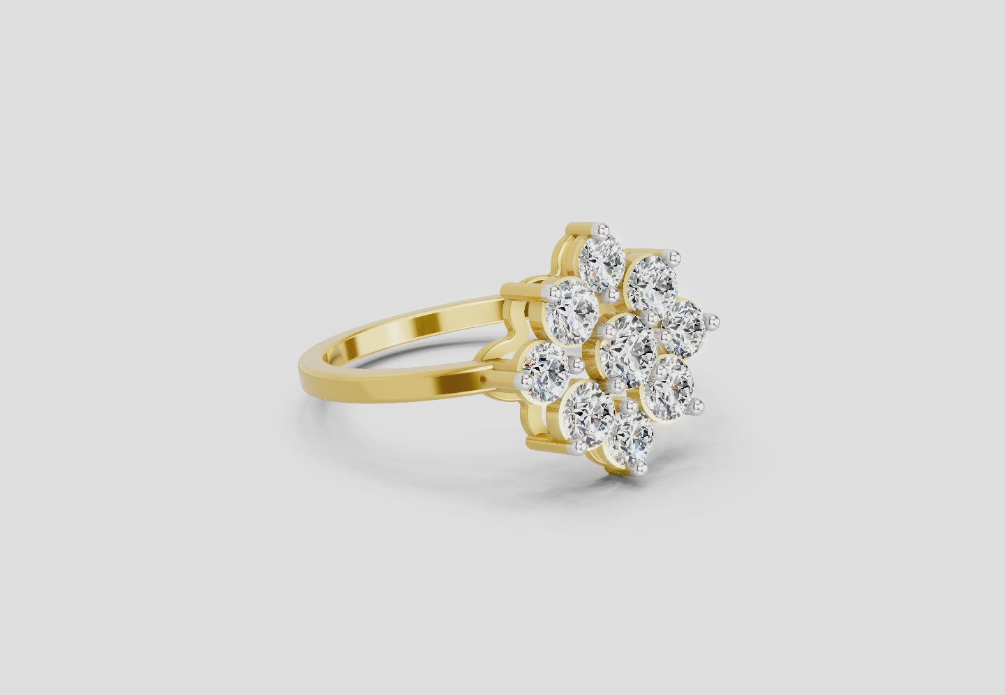 Load video: 0.87 Carat Diamond Blossom Promise  Engagement Ring | 14K Yellow Gold