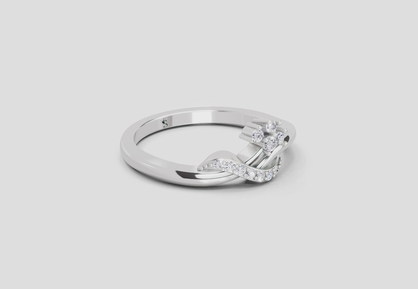 Load video: 0.11 Ct Round Cluster  | 14K White Gold