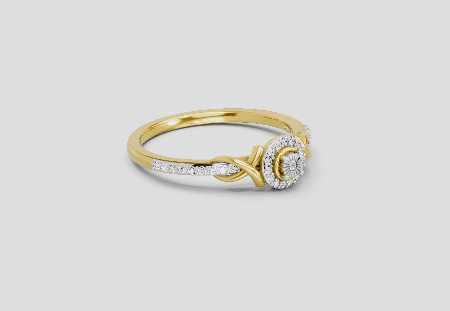 Load video: 0.18 Carat Infinity Promise Engagement Ring | 14K Yellow Gold