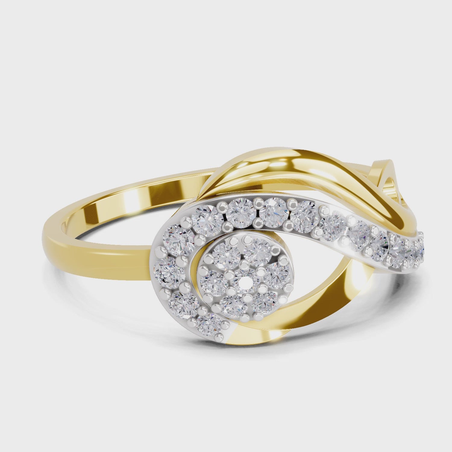 Load video: 0.33 Carat  | 925 Sterling Silver Gold Plated Infinity Ring