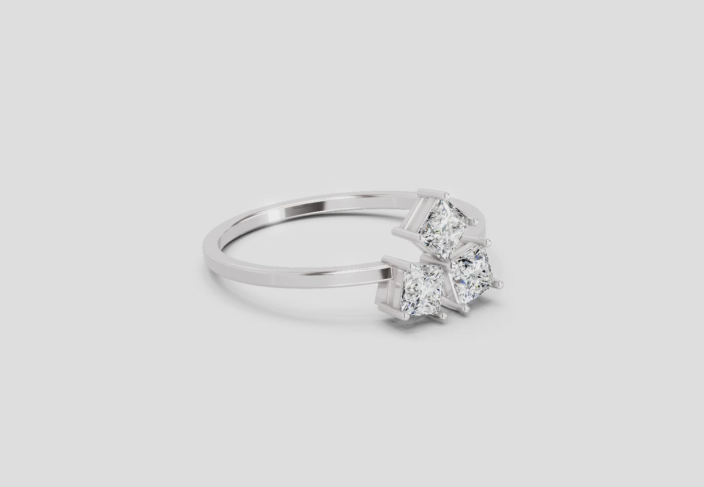 Load video: 0.45 Carat Princess Shape Diamond Ring | 14K White Gold